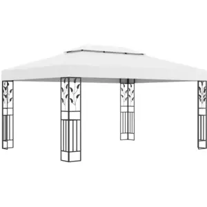 vidaXL Tonnelle avec double toit 3x4 m Blanc pas cher
