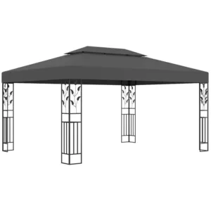 vidaXL Tonnelle avec double toit 3x4 m Anthracite pas cher
