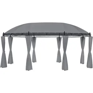 vidaXL Tonnelle avec rideaux 520x349x255 cm Anthracite pas cher