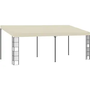 Comparateur de prix : vidaXL Belvédère mural 3x6 m Crème Tissu
