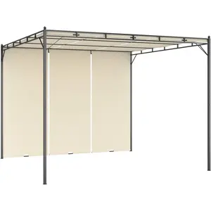 Comparateur de prix : vidaXL Belvédère de jardin avec rideau latéral 3x3x2,25 m Crème