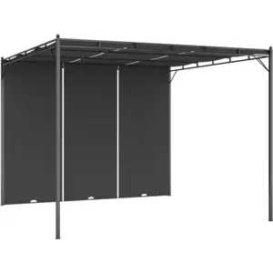 Comparateur de prix : vidaXL Belvédère de jardin avec rideau latéral 3x3x2,25 m Anthracite