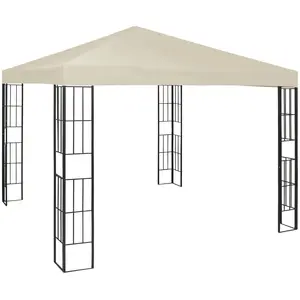 vidaXL Belvédère 3x3 m Crème pas cher