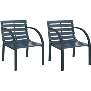 Comparateur de prix : vidaXL Chaises de jardin 2 pcs Gris Bois