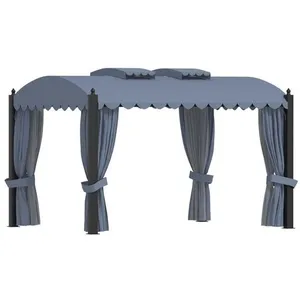 Comparateur de prix : vidaXL Tonnelle avec rideaux 3x4 m Anthracite Acier