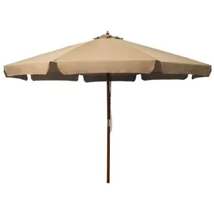Comparateur de prix : vidaXL Parasol avec mât en bois 330 cm Taupe