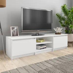 Comparateur de prix : vidaXL Meuble TV Blanc 140x40x35,5 cm Bois d'ingénierie