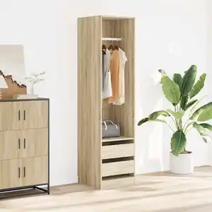 Comparateur de prix : vidaXL Garde-robe avec tiroirs Chêne sonoma 50x50x200 cm Aggloméré
