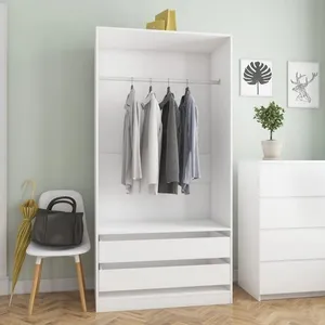 Comparateur de prix : vidaXL Garde-robe Blanc 100x50x200 cm Bois d'ingénierie