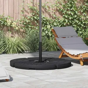 Comparateur de prix : vidaXL Socle de parasol en forme d'éventail 4 pcs Noir