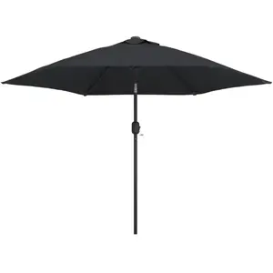 vidaXL Parasol d'extérieur avec poteau en métal 300 cm Noir pas cher