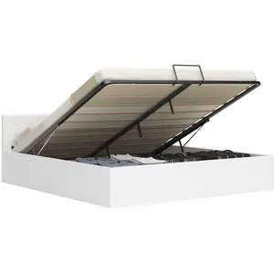 Comparateur de prix : vidaXL Cadre De Lit À Rangement Hydraulique Blanc Similicuir 1 - Vidaxl
