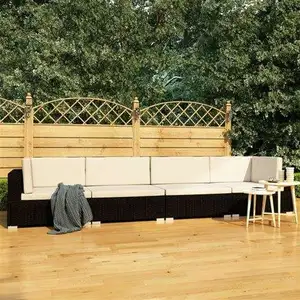 Comparateur de prix : vidaXL Canapés de jardin 4 pcs avec coussins Résine tressée Noir