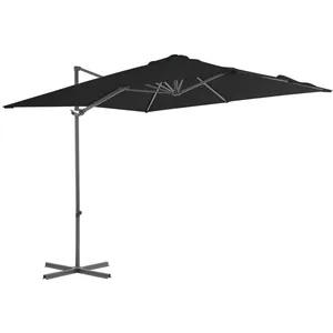 vidaXL Parasol déporté avec mât en acier Noir 250x250 cm pas cher