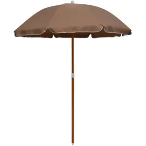 vidaXL Parasol avec mât en acier 180 cm Taupe