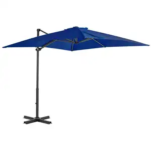 vidaXL Parasol déporté et mât en aluminium Bleu azuré 250x250 cm pas cher