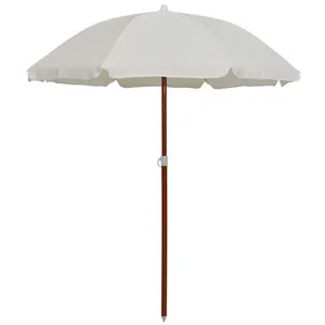 vidaXL Parasol avec mât en acier 180 cm Sable pas cher