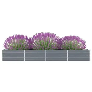 vidaXL Lit surélevé de jardin Acier galvanisé 320x40x45 cm Gris