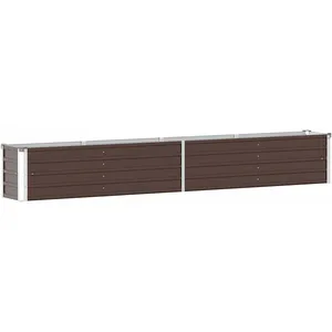 vidaXL Lit surélevé de jardin Acier galvanisé 320x40x45 cm Marron pas cher
