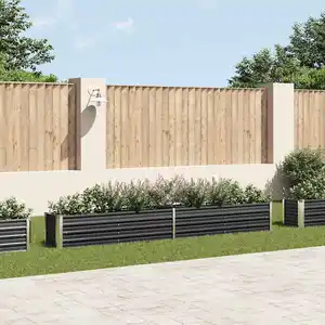 vidaXL Lit surélevé de jardin Acier galvanisé 320x40x45 cm Anthracite pas cher