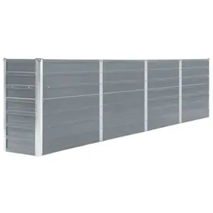 vidaXL Jardinière 320x40x77 cm Acier galvanisé Gris pas cher