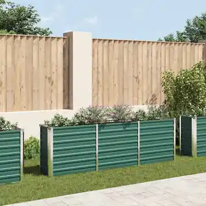 vidaXL Lit surélevé de jardin Acier galvanisé 240x40x77 cm Vert pas cher