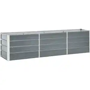 vidaXL Lit surélevé de jardin Acier galvanisé 240x40x45 cm Gris pas cher
