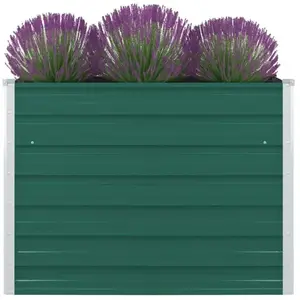 Comparateur de prix : vidaXL Jardinière 100 x 100 x 77 cm Acier galvanisé Vert