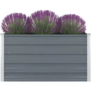 Comparateur de prix : vidaXL Jardinière 100 x 100 x 45 cm Acier galvanisé Gris