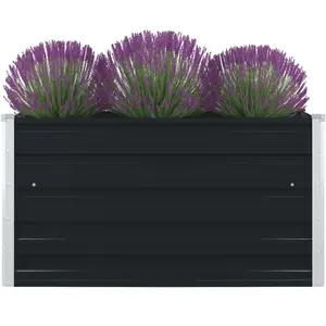 Comparateur de prix : vidaXL Jardinière 100 x 100 x 45 cm Acier galvanisé Anthracite