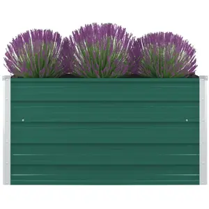 vidaXL Jardinière 100 x 100 x 45 cm Acier galvanisé Vert pas cher