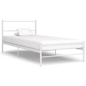 vidaXL Cadre de lit sans matelas blanc métal 90x200 cm pas cher