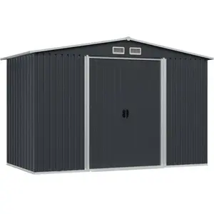 Comparateur de prix : vidaXL Abri de stockage pour jardin Anthracite Acier 257x205x178 cm
