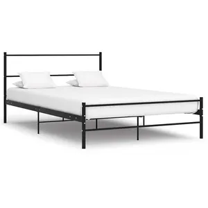 vidaXL Cadre de lit Noir Métal 140 x 200 cm pas cher