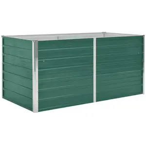 Comparateur de prix : vidaXL Jardinière 160 x 80 x 77 cm Acier galvanisé Vert