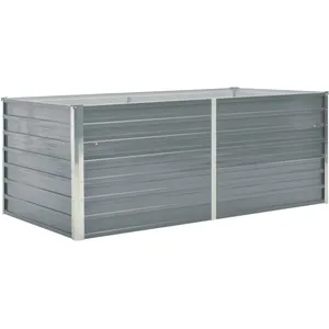 vidaXL Jardinière 160 x 80 x 45 cm Acier galvanisé Gris pas cher