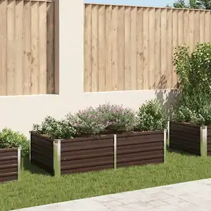 Comparateur de prix : vidaXL Jardinière 160 x 80 x 45 cm Acier galvanisé Marron