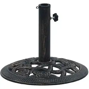 Comparateur de prix : vidaXL Socle de parasol Noir et bronze 9 kg 40 cm Fonte