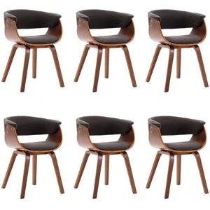 Comparateur de prix : vidaXL Chaises à manger lot de 6 gris bois courbé et tissu