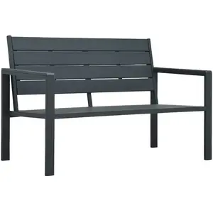vidaXL Banc de jardin 120 cm PEHD Gris Aspect de bois pas cher