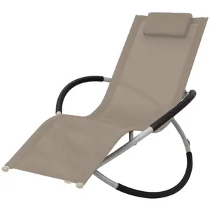Comparateur de prix : vidaXL Chaise longue géométrique d'extérieur Acier Taupe