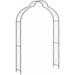 Comparateur de prix : vidaXL Voûte de jardin Noir 150x34x240 cm Fer