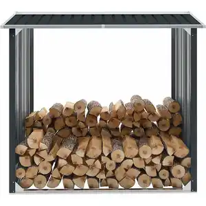 Comparateur de prix : vidaXL Abri de stockage à bois Acier galvanisé 172x91x154cm Anthracite