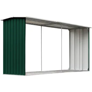 Comparateur de prix : vidaXL Abri de stockage de bois Acier galvanisé 330x92x153 cm Vert