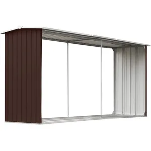 Comparateur de prix : vidaXL Abri de stockage de bois Acier galvanisé 330x92x153 cm Marron