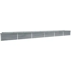 vidaXL Lit surélevé de jardin Acier galvanisé 600x80x45 cm Gris