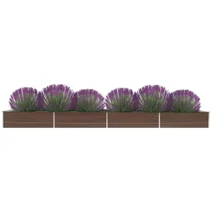 vidaXL Lit surélevé de jardin Acier galvanisé 600x80x45 cm Marron