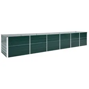 vidaXL Lit surélevé de jardin Acier galvanisé 480x80x77 cm Vert pas cher