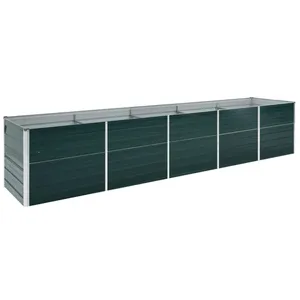 vidaXL Lit surélevé de jardin Acier galvanisé 400x80x77 cm Vert pas cher