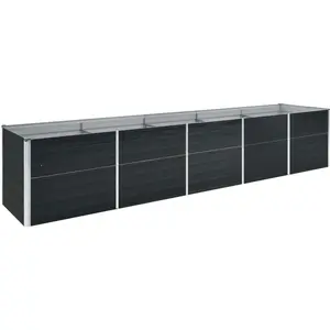 vidaXL Lit surélevé de jardin Acier galvanisé 400x80x77 cm Anthracite pas cher